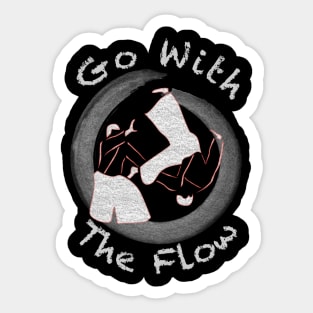 Aikido - Go With The Flow Dark (Small) Sticker